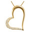 1/6 CTW Round Diamond Heart Pendant Necklace in 14K Yellow Gold With Chain (MV3123)