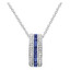 5/8 CTW Princess Blue Sapphire Three Row Pendant Necklace in 14K White Gold With Chain (MV3134)