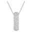 1/8 CTW Round Diamond Three Row Pendant Necklace in 14K White Gold With Chain (MV3153)