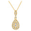 1/7 CTW Round Diamond Halo Pendant Necklace in 14K Yellow Gold With Chain (MV3165)