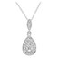 1/7 CTW Round Diamond Halo Pendant Necklace in 14K White Gold With Chain (MV3166)