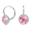 4 5/8 CTW Round Pink Quartz Hoop Earrings in 14K White Gold (MV3216)
