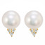 Round White Pearl Stud Earrings in 14K Yellow Gold (MV3228)