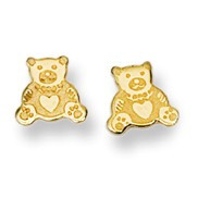 Gold Teddy Bear Earrings | Majesty Diamonds
