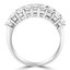 2 1/10 CTW Baguette Diamond Three-row Cocktail Ring in 18K White Gold (MD210001)