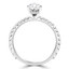 1 3/5 CTW Pear Diamond 3/4 Way Solitaire with Accents Engagement Ring in 14K White Gold (MD210010)