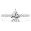 1 3/5 CTW Pear Diamond Hidden Halo Solitaire with Accents Engagement Ring in 14K White Gold (MD210014)