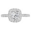 1 1/8 CTW Radiant Diamond Cushion Halo Engagement Ring in 14K White Gold with Accents (MD210018)