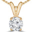 1/6 CT Round Diamond Solitaire Pendant Necklace in 14K Yellow Gold (MD210031)