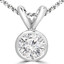 1/8 CT Round Diamond Solitaire Pendant Necklace in 14K White Gold (MD210034)