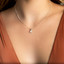 1/3 CTW Round Diamond Solitaire with Accents Pendant Necklace in 14K White Gold (MD210038)