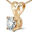1/3 CT Round Diamond Solitaire Pendant Necklace in 14K Yellow Gold (MD210044)