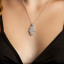 1 1/5 CTW Round Diamond Hamsa Fancy Pendant Necklace in 18K White Gold (MD210051)