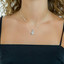 1 3/5 CTW Round Diamond Halo Pendant Necklace in 18K White Gold (MD210053)