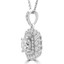 2 CTW Round Diamond Double Cushion Halo Pendant Necklace in 18K White Gold (MD210055)