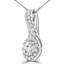 1 1/10 CTW Round Diamond V-Bale Halo Pendant Necklace in 18K White Gold (MD210056)