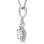 4/5 CTW Radiant Diamond Cushion Halo Pendant Necklace in 18K White Gold (MD210060)
