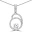 2/3 CTW Round Diamond Double Halo Pendant Necklace in 18K White Gold (MD210062)