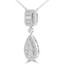 4/5 CTW Round Diamond Pear and Radiant Halo Necklace in 18K White Gold (MD210067)