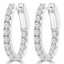 9/10 CTW Round Diamond Inside Outside Huggie Earrings in 18K White Gold (MD210083)
