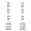 7/8 CTW Baguette Diamond Cushion Halo Drop/Dangle Earrings in 18K White Gold (MD210084)