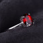 1 2/3 CT Oval Red Garnet Cocktail Ring in 0.925 White Sterling Silver (MDS170212)