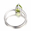 1 1/3 CT Pear Green Peridot Cocktail Ring in 0.925 White Sterling Silver (MDS170217)