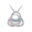 Round White Freshwater Pearl TrinityPendant Necklace in 0.925 White Sterling Silver With Chain (MDS210001)