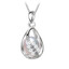 Teardrop White Freshwater Pearl Leaf Caged Solitaire Pendant Necklace in 0.925 White Sterling Silver With Chain (MDS210004)
