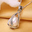 Round White Freshwater Pearl Solitaire Pendant Necklace in 0.925 White Sterling Silver With Chain (MDS210010)