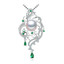 Round White Freshwater Pearl Bird Animal Pendant Necklace in 0.925 White Sterling Silver With Chain (MDS210014)