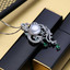 Round White Freshwater Pearl Bird Animal Pendant Necklace in 0.925 White Sterling Silver With Chain (MDS210014)