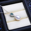 Teardrop White Freshwater Pearl Pear Halo Pendant Necklace in 0.925 White Sterling Silver With Chain (MDS210015)