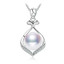 Round White Freshwater Pearl TeardropPendant Necklace in 0.925 White Sterling Silver With Chain (MDS210025)