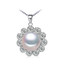 Round White Freshwater Pearl Halo Pendant Necklace in 0.925 White Sterling Silver With Chain (MDS210027)