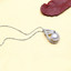 Round White Freshwater Pearl Leaf Nature Pendant Necklace in 0.925 White Sterling Silver With Chain (MDS210029)