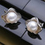 Round White Freshwater Pearl Clam Shell Stud Earrings in 0.925 White Sterling Silver (MDS210041)