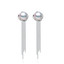 Round White Freshwater Pearl Dangling Chains Stud Earrings in 0.925 White Sterling Silver (MDS210047)