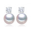 Round White Freshwater Pearl Stud Earrings in 0.925 White Sterling Silver (MDS210055)