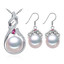 Round White Freshwater Pearl Earrings and Pendant Set in 0.925 White Sterling Silver (MDS210067)