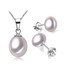 Round White Freshwater Pearl Earrings and Pendant Set in 0.925 White Sterling Silver (MDS210069)