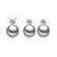Round White Freshwater Pearl Earrings and Pendant Set in 0.925 White Sterling Silver (MDS210070)