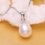 Teardrop White Freshwater Pearl Drop/Dangle Earrings and Pendant Set in 0.925 White Sterling Silver (MDS210071)