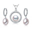 Multi White Freshwater Pearl Drop/Dangle Circle Earrings and Pendant Set in 0.925 White Sterling Silver (MDS210080)