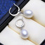 Teardrop White Freshwater Pearl Drop/Dangle Solitaire Earrings and Pendant Set in 0.925 White Sterling Silver (MDS210085)