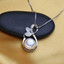 Round White Freshwater Pearl Stud Leaf Earrings and Pendant Set in 0.925 White Sterling Silver (MDS210086)
