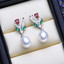 Multi White Freshwater Pearl Drop/Dangle Floral Earrings and Pendant Set in 0.925 White Sterling Silver (MDS210089)