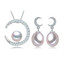 Multi White Freshwater Pearl Drop/Dangle Crescent Moon Earrings and Pendant Set in 0.925 White Sterling Silver (MDS210090)