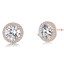4 CTW Round White Cubic Zirconia Stud Rose Gold Plated Earrings in 0.925 Sterling Silver (MDS210101)