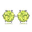 1 1/10 CTW Round Green Peridot Stud Earrings in 0.925 White Sterling Silver (MDS210105)